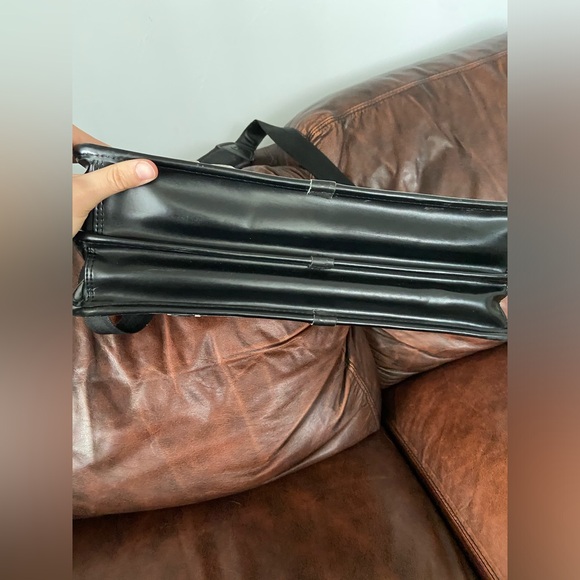 Leather brief case men’s black case - Picture 9 of 14